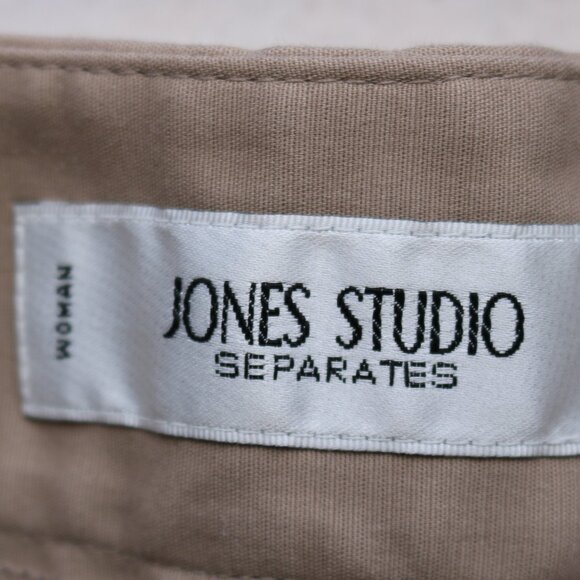 Jones Studio Plus Size Tan Elastic Sides Stretch Cotton Cropped Pants Sz 20W - Picture 5 of 7
